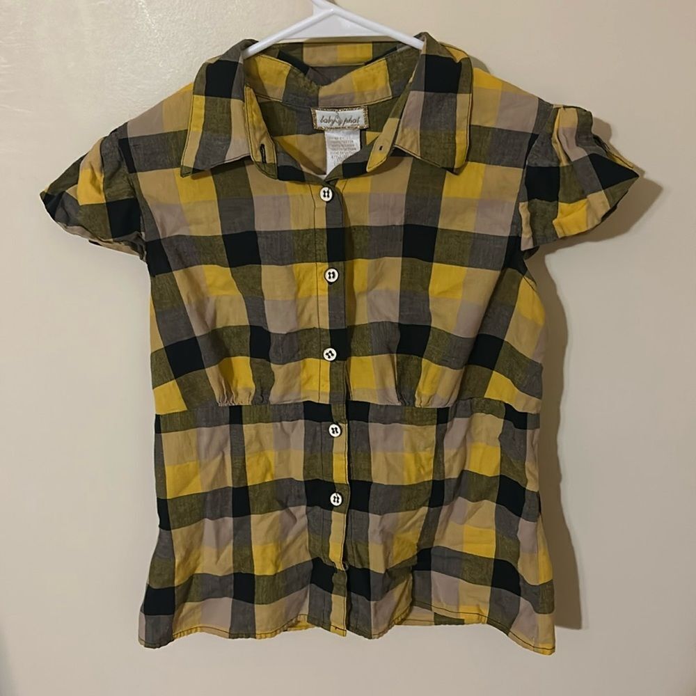 Vintage Baby Phat Girlz Cotton Plaid Tunic Top Size L
